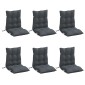 vidaXL Μαξιλάρια Καρέκλας Χαμηλή Πλάτη 6 τεμ. Ανθρακί Ύφασμα Oxford