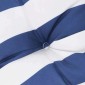 vidaXL Μαξιλάρια Καρέκλας με Χαμηλή Πλάτη 2 τεμ. από Ύφασμα Oxford με Μπλε & Λευκές Ρίγες