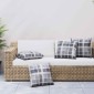vidaXL Μαξιλάρι Εξωτερικού Χώρου 4 pcs Ύφασμα Γκρι Καρό 50 x 50 cm