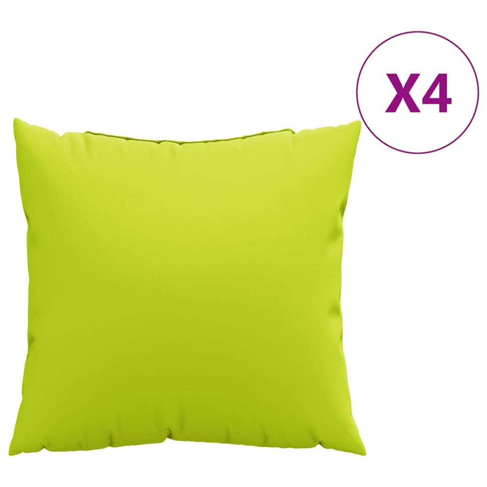 vidaXL Μαξιλάρια Καναπέ 4 τεμ. Ανοιχτό Πράσινο 60x60 εκ. Ύφασμα