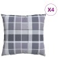 vidaXL Μαξιλάρι Εξωτερικού Χώρου 4 pcs Ύφασμα Γκρι Καρό 60 x 60 cm