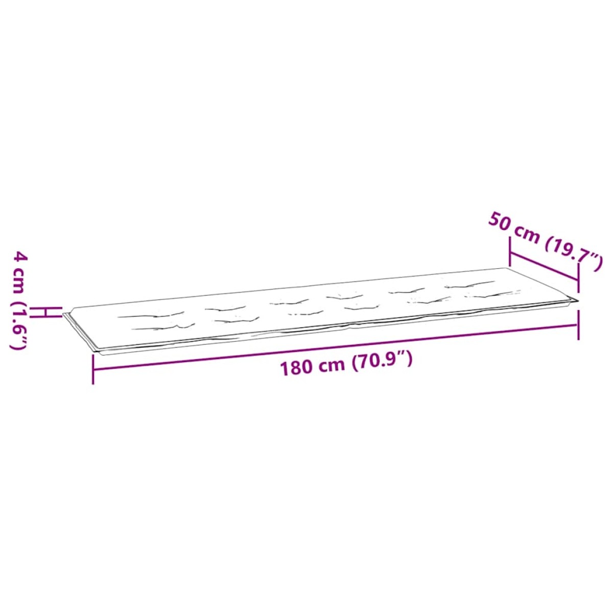 vidaXL αξιλάρι Πάγκου Κήπου Ναυτικό Μπλε 180x50x3 εκ. Ύφασμα Oxford