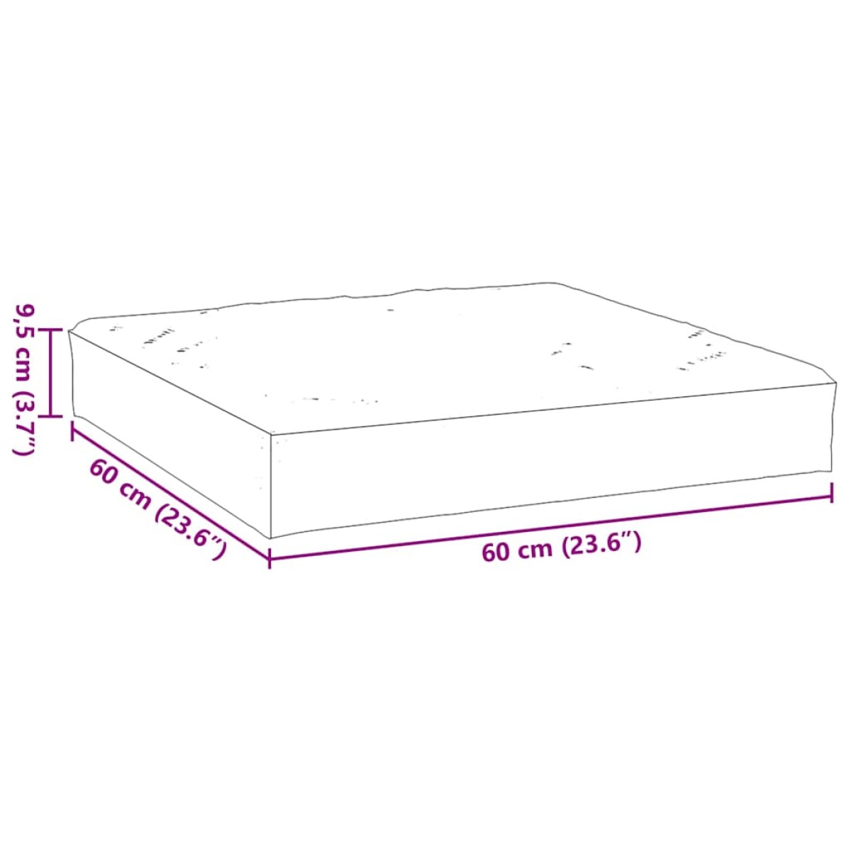 vidaXL Μαξιλάρι Παλέτας Σχέδιο Φύλλων 60x60x9,5 εκ. Ύφασμα Oxford