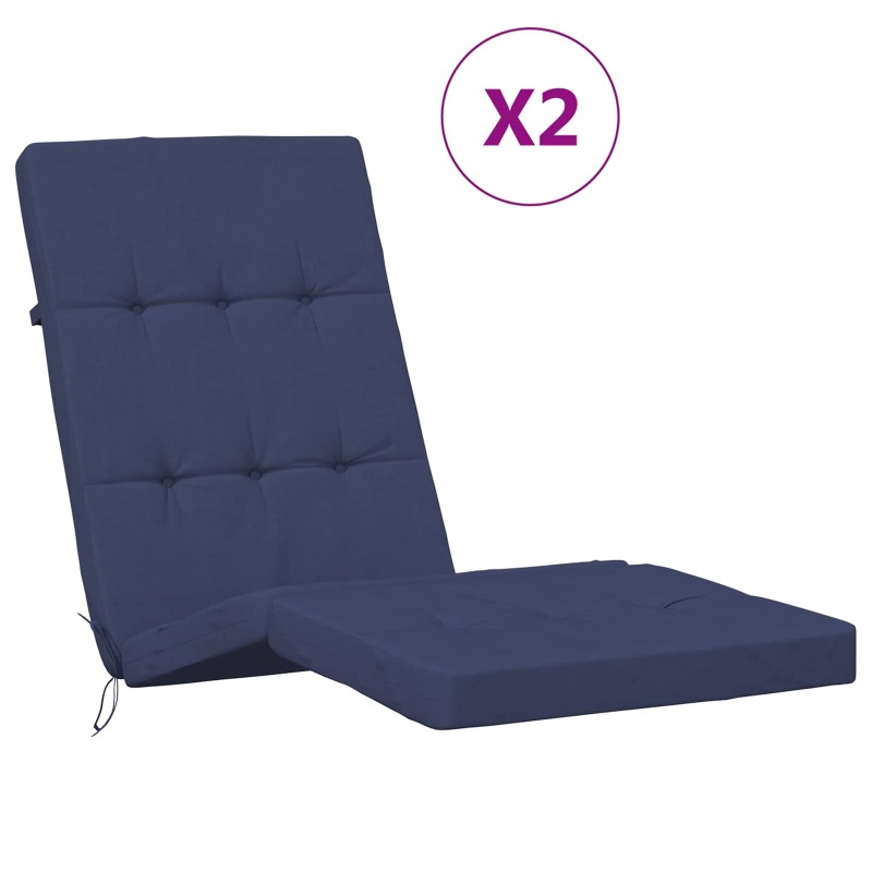 vidaXL Μαξιλάρι Εξωτερικού Χώρου 2 pcs Ύφασμα Σκούρο μπλε