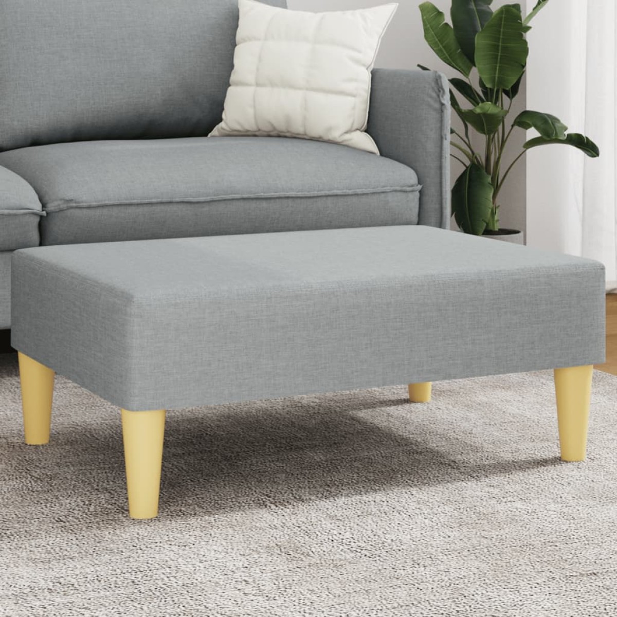 vidaXL Υποπόδιο Ανοιχτό Γκρι 77x55x31 εκ. Υφασμάτινο
