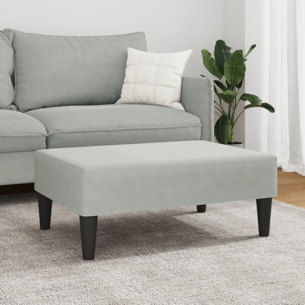 vidaXL Υποπόδιο Ανοιχτό Γκρι 77x55x31 εκ. Βελούδινο