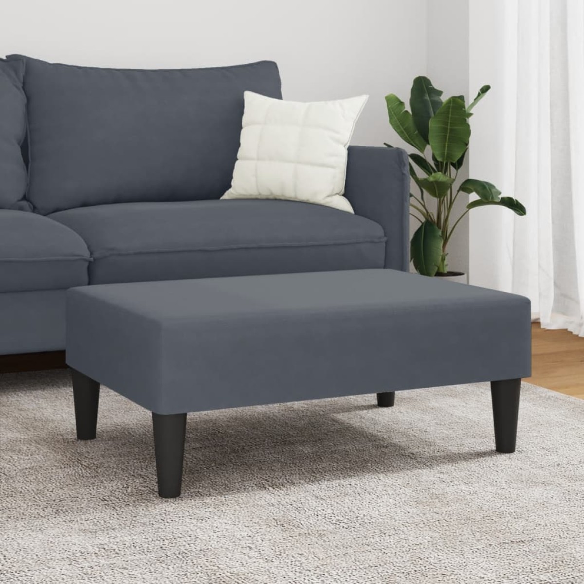 vidaXL Υποπόδιο Σκούρο Γκρι 77x55x31 εκ. Βελούδινο