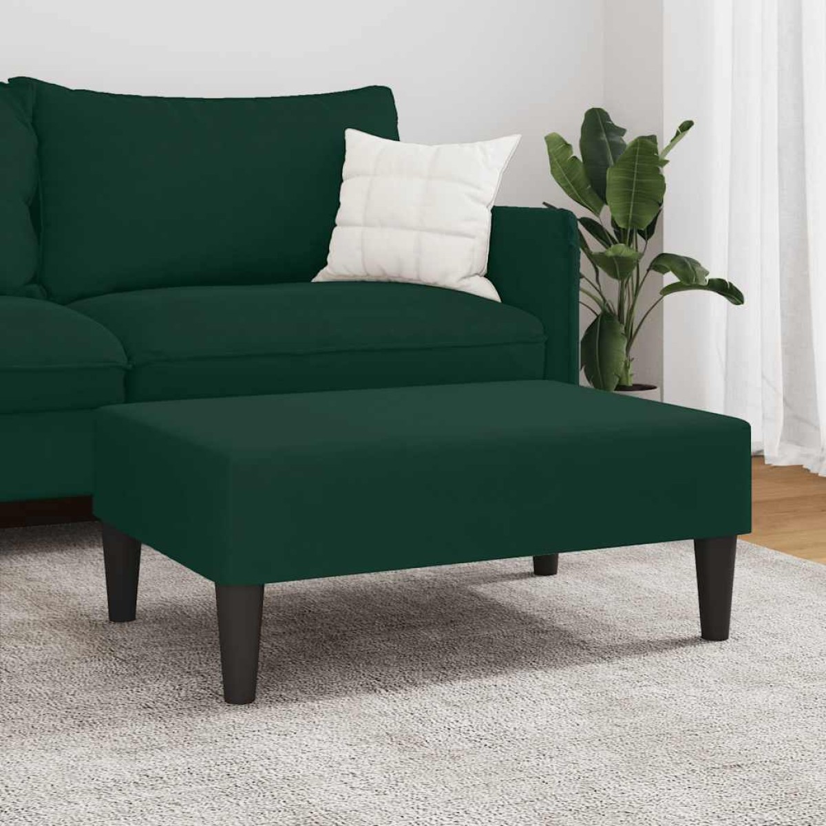 vidaXL Υποπόδιο Σκούρο Πράσινο 77x55x31 εκ. Βελούδινο