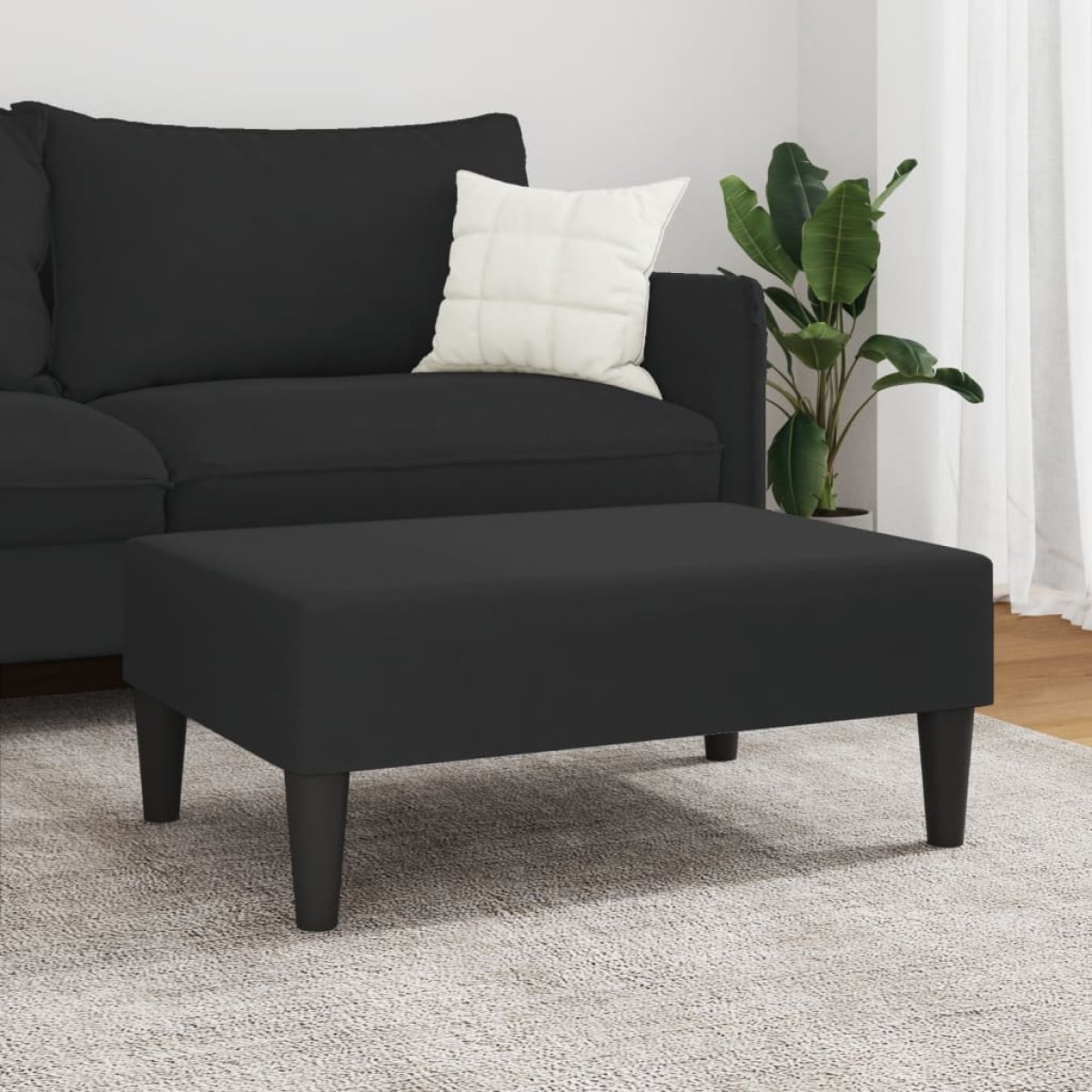 vidaXL Υποπόδιο Μαύρο 77x55x31 εκ. Βελούδινο