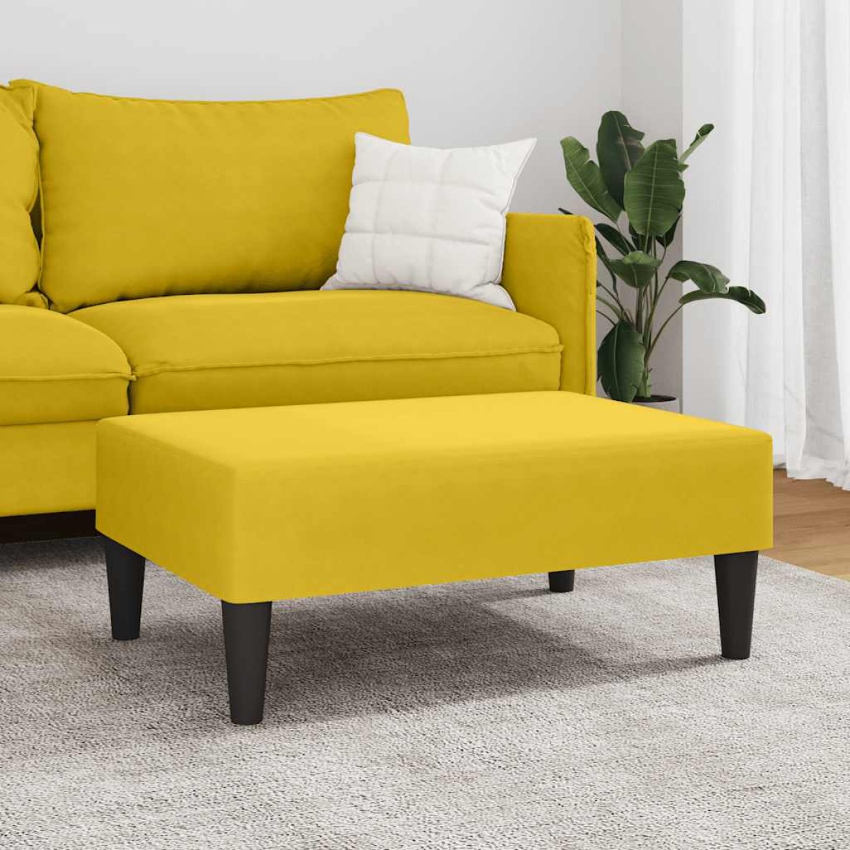 vidaXL Σκαμπό/Υποπόδιο Κίτρινο 77x55x31 εκ. Βελούδινο