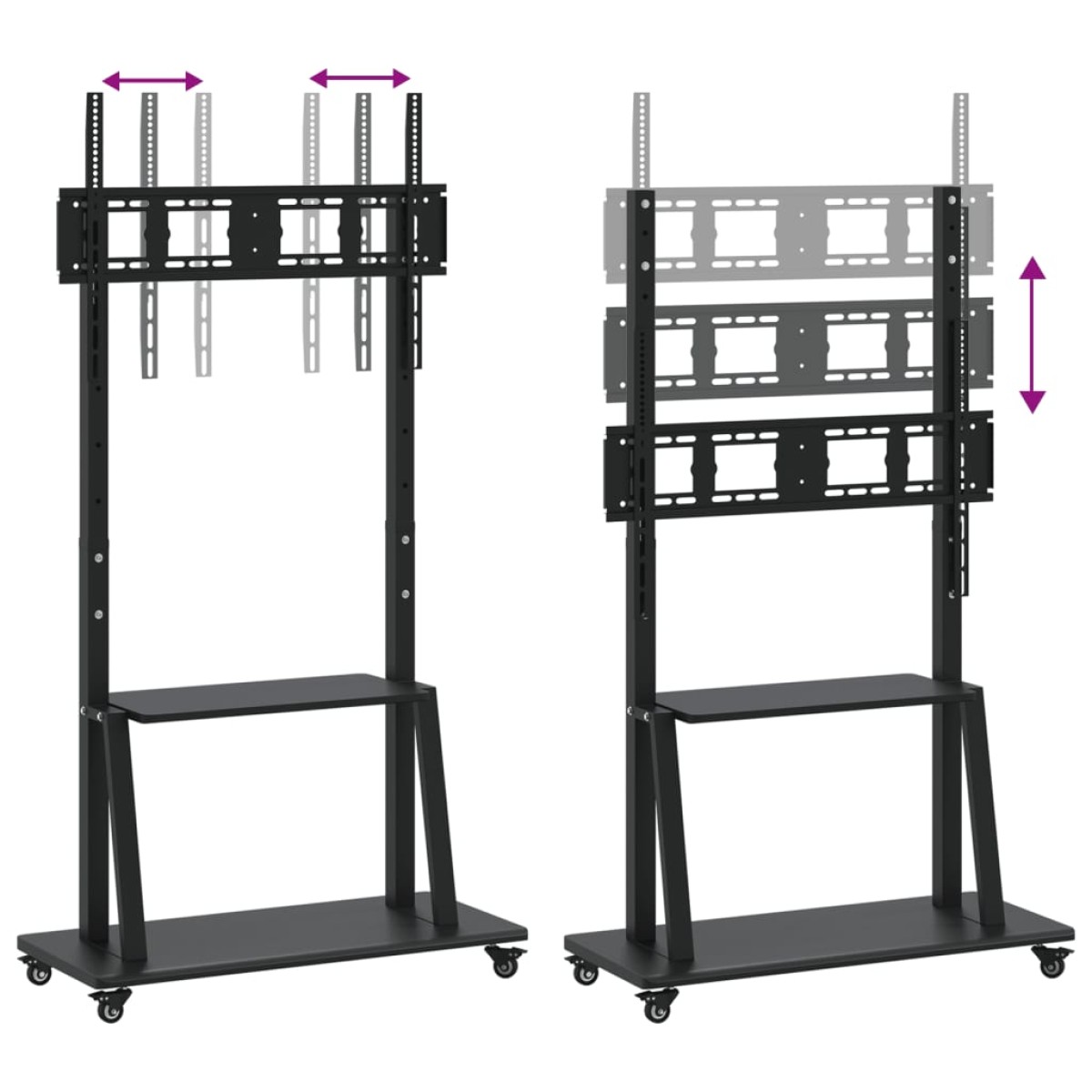 vidaXL Βάση Τηλεόρασης με Τροχούς 32-90Ιν. Max VESA 800x600χιλ. 100κ.