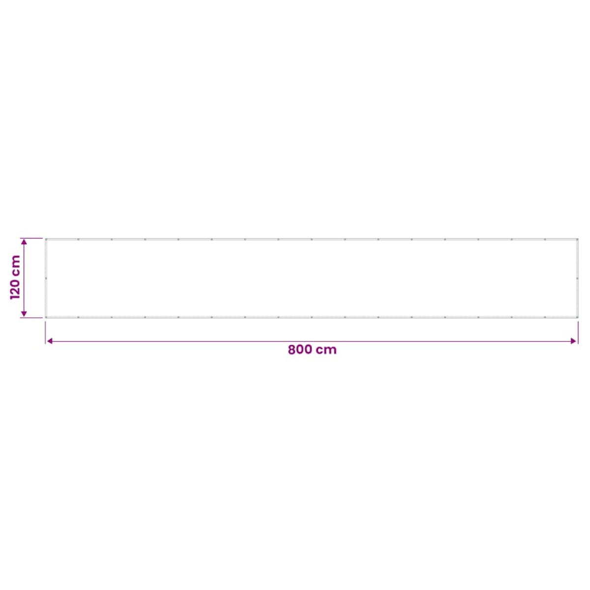 vidaXL Διαχωριστικό Βεράντας Λευκό 120x800εκ 100% Πολ. Ύφασμα Oxford