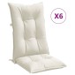 vidaXL Μαξιλάρια Καρέκλας Κήπου Πλάτη 6τεμ Κρεμ 120x50x7 εκ. Ύφασμα