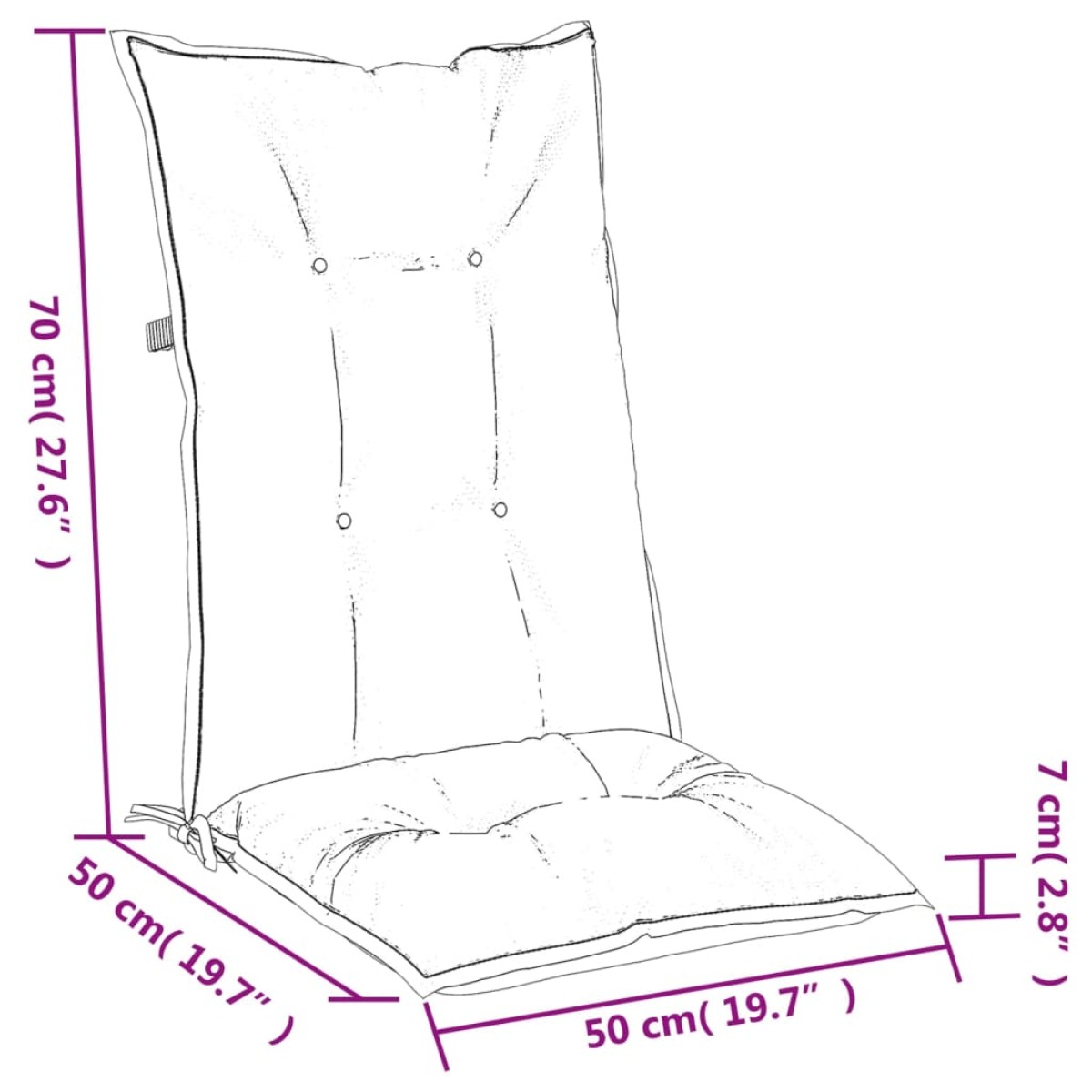 vidaXL Μαξιλάρια Καρέκλας με Πλάτη 2 τεμ. Μπεζ 120x50x7 εκ. Ύφασμα