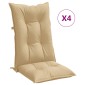 vidaXL Μαξιλάρια Καρέκλας με Πλάτη 4 τεμ. Μπεζ 120x50x7 εκ. Ύφασμα