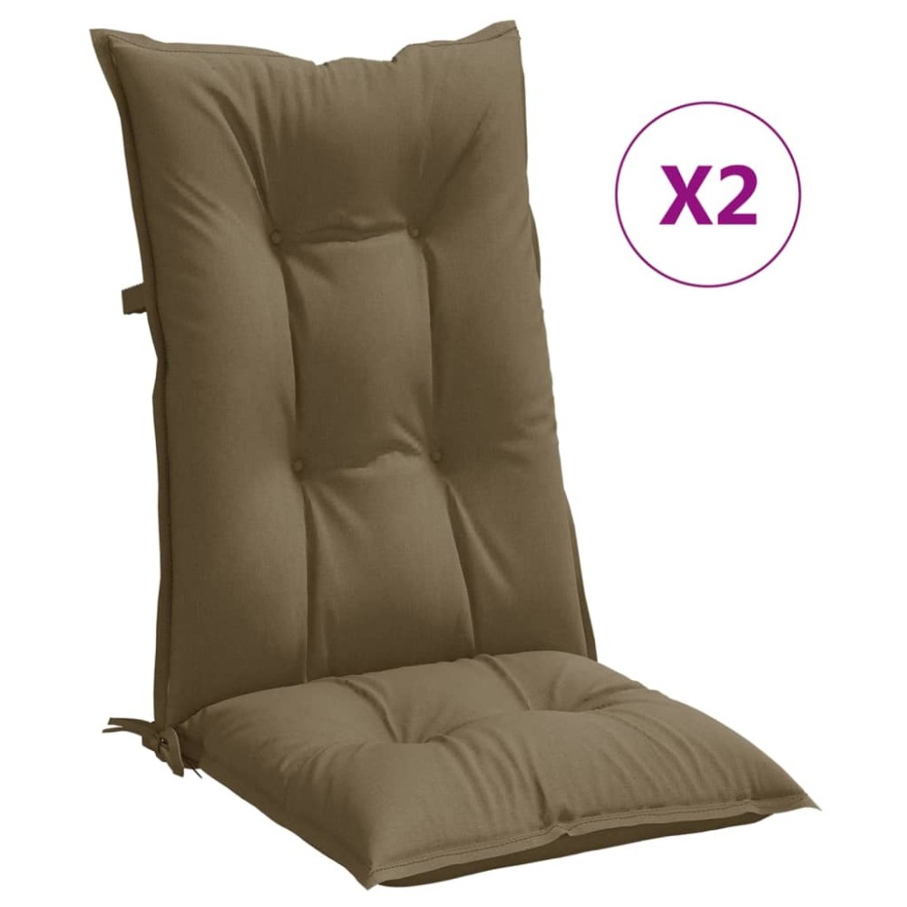 vidaXL Μαξιλάρια Καρέκλας Κήπου Πλάτη 2τεμ Taupe 120x50x7 εκ. Ύφασμα