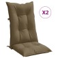 vidaXL Μαξιλάρια Καρέκλας Κήπου Πλάτη 2τεμ Taupe 120x50x7 εκ. Ύφασμα