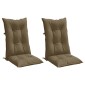 vidaXL Μαξιλάρια Καρέκλας Κήπου Πλάτη 2τεμ Taupe 120x50x7 εκ. Ύφασμα