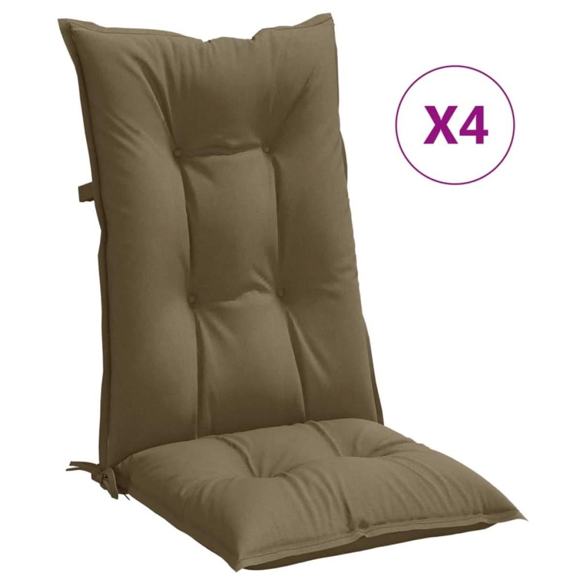 vidaXL Μαξιλάρια Καρέκλας Κήπου Πλάτη 4τεμ Taupe 120x50x7 εκ. Ύφασμα