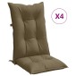 vidaXL Μαξιλάρια Καρέκλας Κήπου Πλάτη 4τεμ Taupe 120x50x7 εκ. Ύφασμα