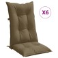 vidaXL Μαξιλάρια Καρέκλας Κήπου Πλάτη 6τεμ Taupe 120x50x7 εκ. Ύφασμα