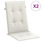 vidaXL Μαξιλάρια Καρέκλας με Πλάτη 2 τεμ. Κρεμ 120x50x7 εκ. Ύφασμα