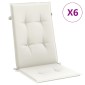 vidaXL Μαξιλάρια Καρέκλας με Πλάτη 6 τεμ. Κρεμ 120x50x7 εκ. Ύφασμα
