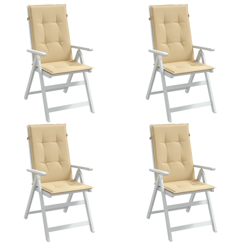 vidaXL Μαξιλάρια Καρέκλας με Πλάτη 4 τεμ. Μπεζ 120x50x7 εκ. Ύφασμα