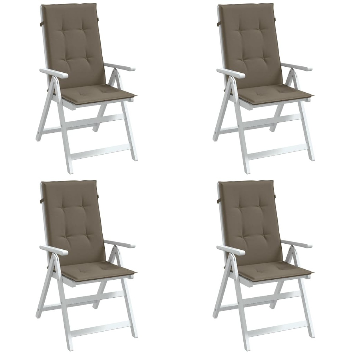 vidaXL Μαξιλάρια Καρέκλας Κήπου Πλάτη 4τεμ Taupe 120x50x4 εκ. Ύφασμα