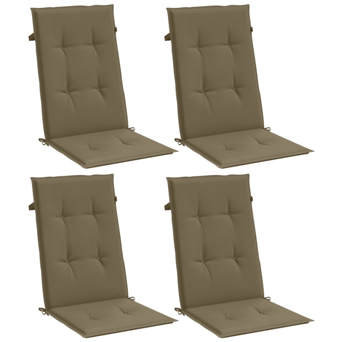 vidaXL Μαξιλάρια Καρέκλας Κήπου Πλάτη 4τεμ Taupe 120x50x4 εκ. Ύφασμα