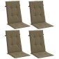 vidaXL Μαξιλάρια Καρέκλας Κήπου Πλάτη 4τεμ Taupe 120x50x4 εκ. Ύφασμα