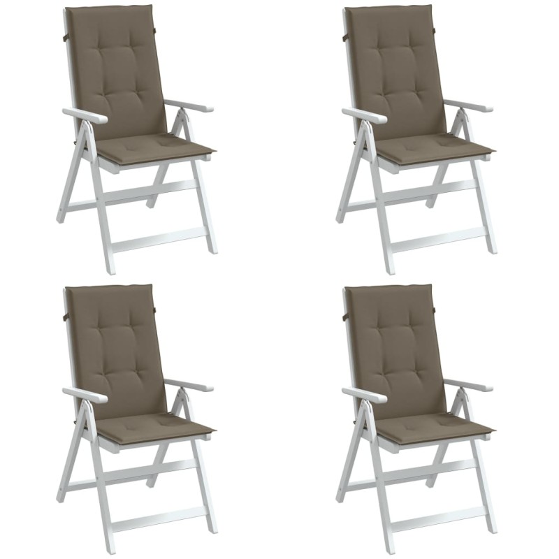 vidaXL Μαξιλάρια Καρέκλας Κήπου Πλάτη 4τεμ Taupe 120x50x4 εκ. Ύφασμα