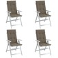 vidaXL Μαξιλάρια Καρέκλας Κήπου Πλάτη 4τεμ Taupe 120x50x4 εκ. Ύφασμα