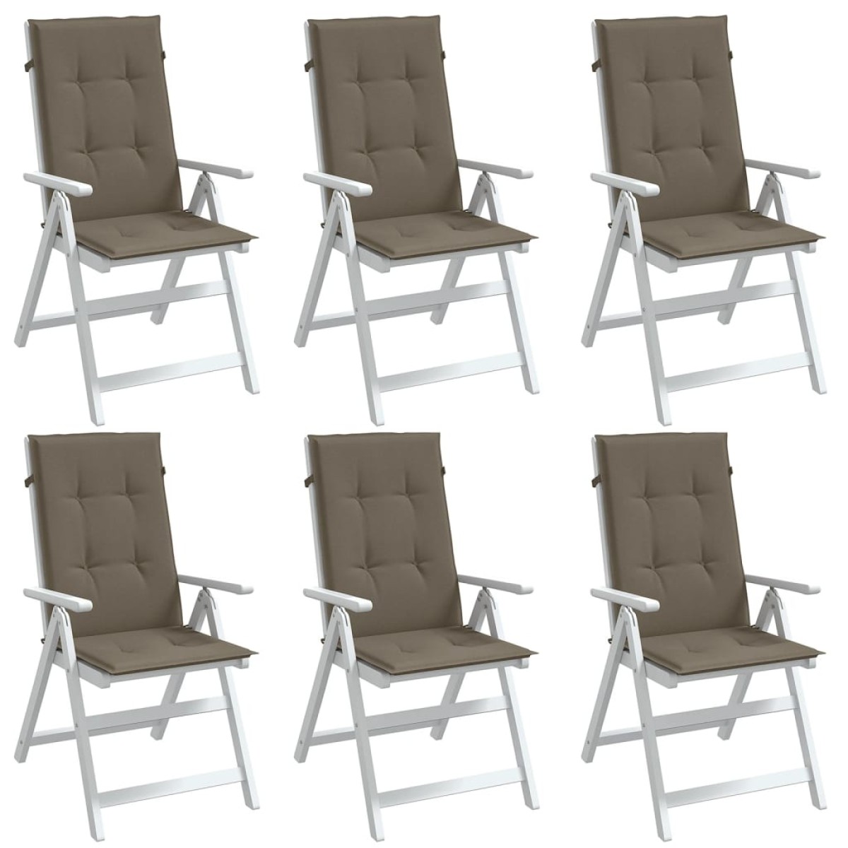 vidaXL Μαξιλάρια Καρέκλας Κήπου Πλάτη 6τεμ Taupe 120x50x4 εκ. Ύφασμα
