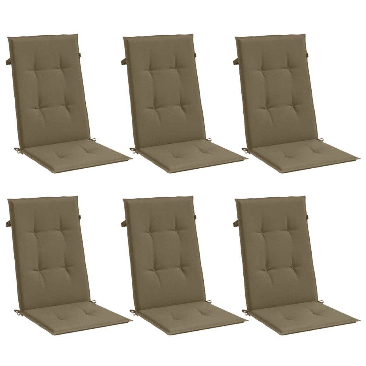 vidaXL Μαξιλάρια Καρέκλας Κήπου Πλάτη 6τεμ Taupe 120x50x4 εκ. Ύφασμα