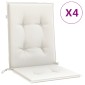 vidaXL Μαξιλάρια Καρέκλας με Πλάτη 4 τεμ. Κρεμ 120x50x4εκ. Ύφασμα