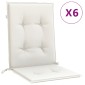 vidaXL Μαξιλάρια Καρέκλας με Πλάτη 6 τεμ. Κρεμ 100x50x4 εκ. Ύφασμα