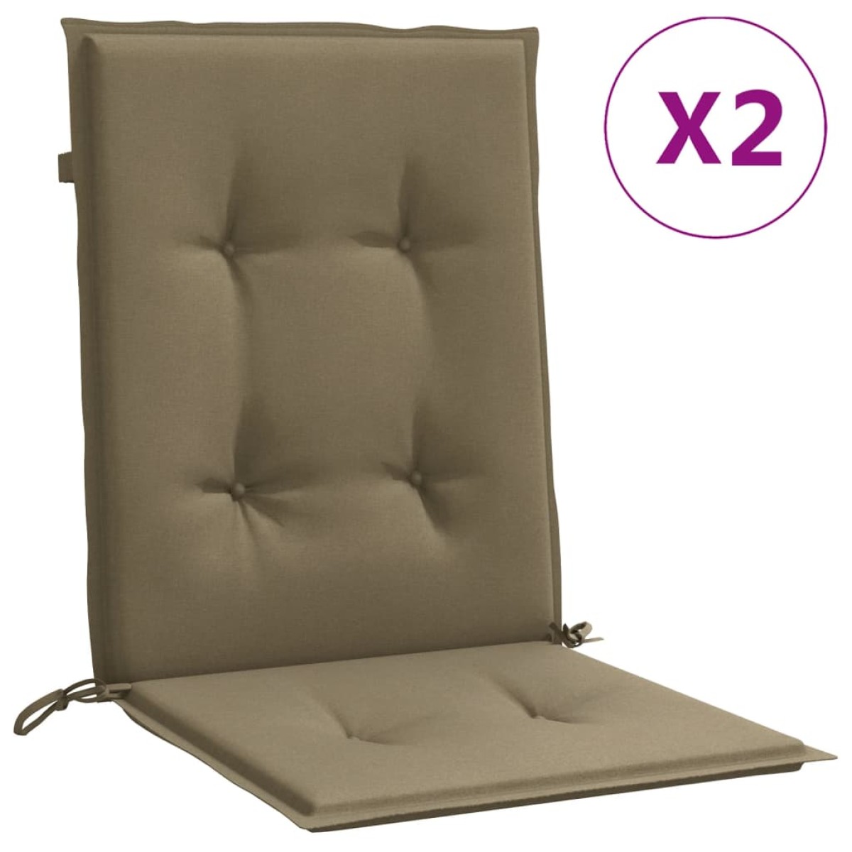 vidaXL Μαξιλάρια Καρέκλας με Πλάτη 2 τεμ. Taupe 100x50x4 εκ. Ύφασμα