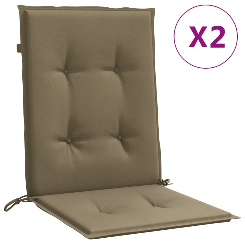 vidaXL Μαξιλάρια Καρέκλας με Πλάτη 2 τεμ. Taupe 100x50x4 εκ. Ύφασμα