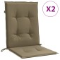 vidaXL Μαξιλάρια Καρέκλας με Πλάτη 2 τεμ. Taupe 100x50x4 εκ. Ύφασμα