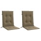vidaXL Μαξιλάρια Καρέκλας με Πλάτη 2 τεμ. Taupe 100x50x4 εκ. Ύφασμα