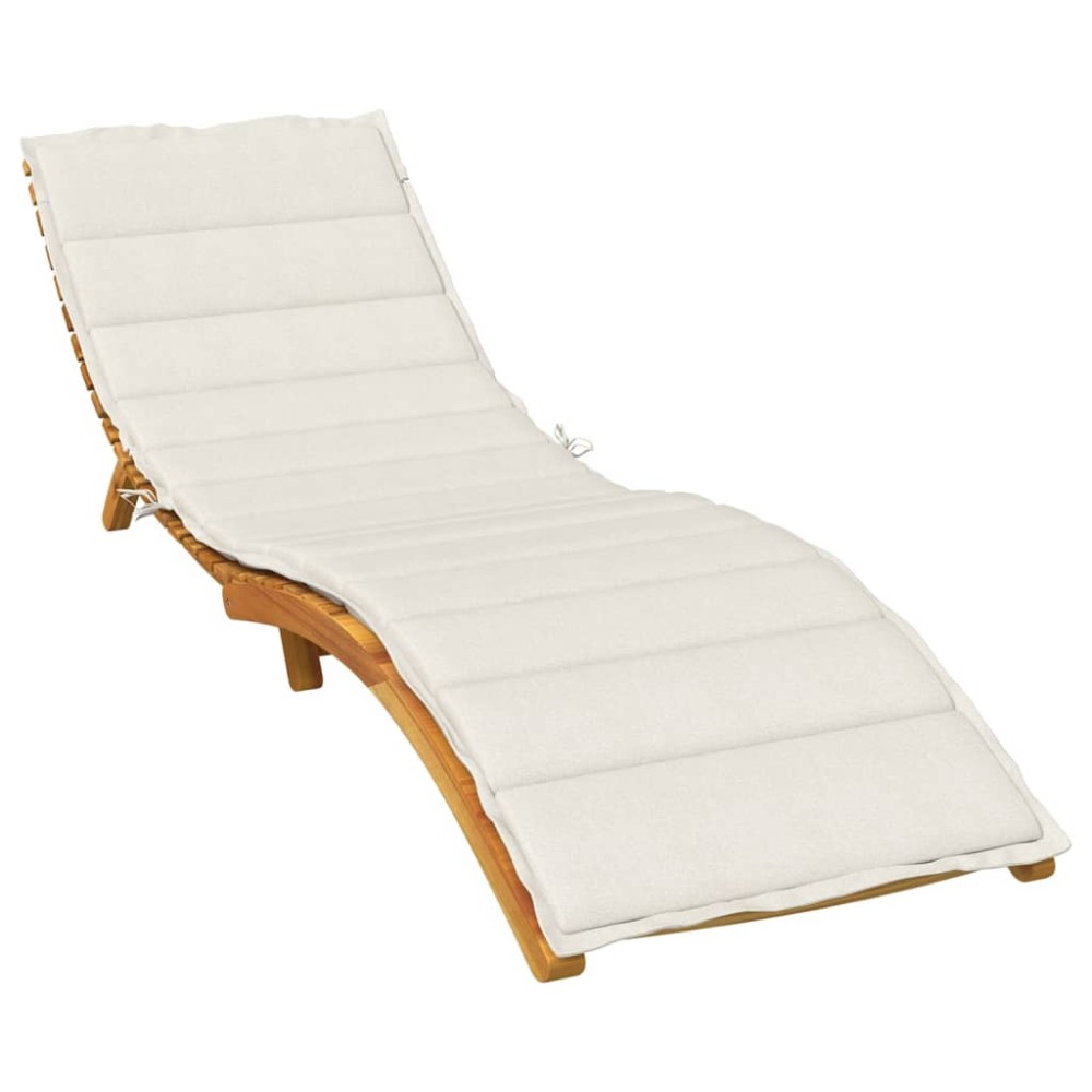 vidaXL Μαξιλάρι Ξαπλώστρας Κρεμ Μελανζέ 200x60x4 εκ. Ύφασμα