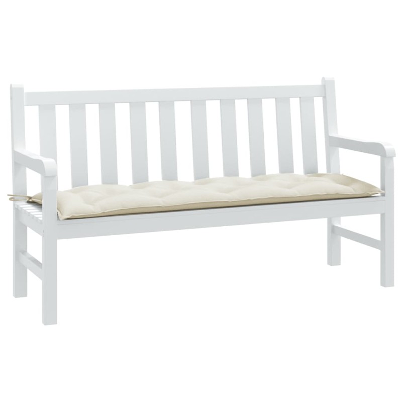 vidaXL Μαξιλάρι Πάγκου Κήπου Κρεμ 150x50x7 εκ. Ύφασμα