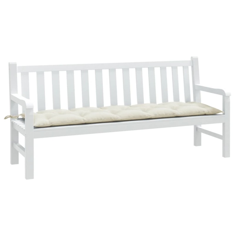 vidaXL Μαξιλάρι Πάγκου Κήπου Κρεμ Μελανζέ 180x50x7 εκ. Ύφασμα