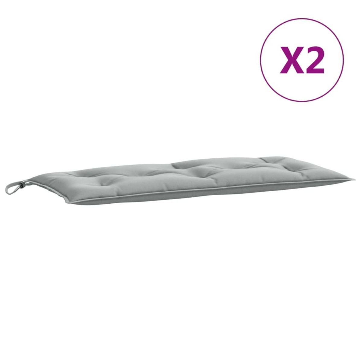 vidaXL Μαξιλάρια Πάγκου Κήπου 2 Τεμ. Αν. Γκρι Μελανζέ 100x50x7 εκ. Ύφ.