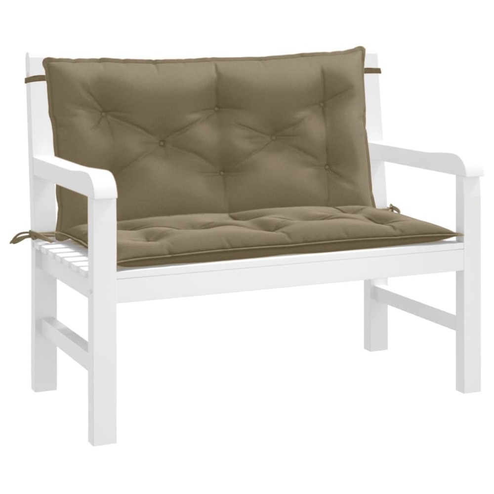 vidaXL Μαξιλάρια Πάγκου Κήπου 2 τεμ. Taupe Μελανζέ 100x50x7 εκ. Ύφ.