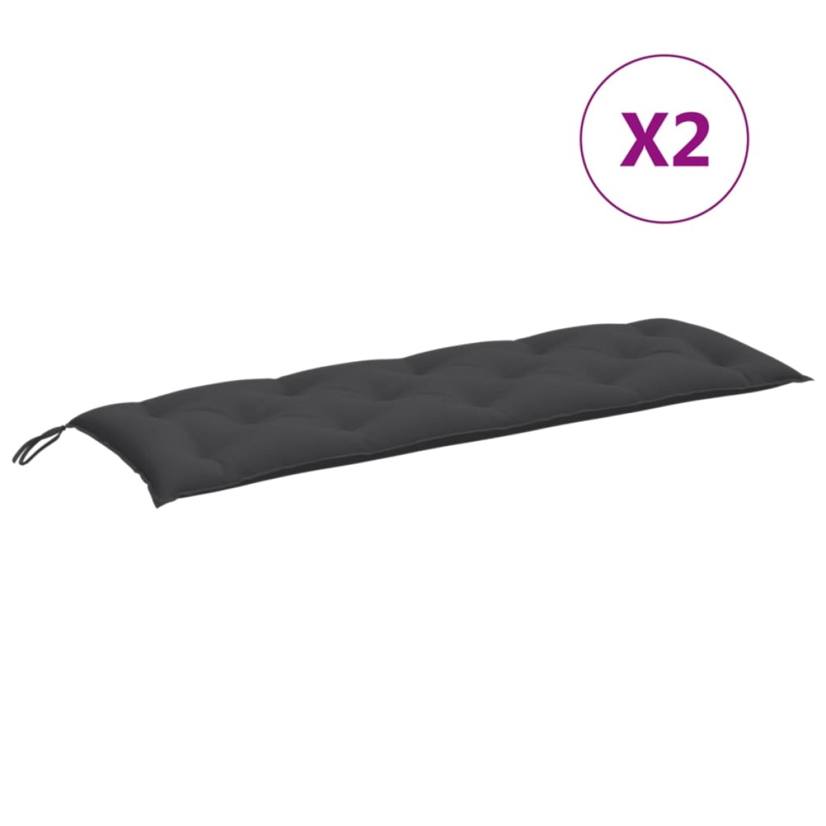vidaXL Μαξιλάρι Πάγκου Κήπου Ανθρακί Μελανζέ 150x50x7 εκ. Ύφασμα