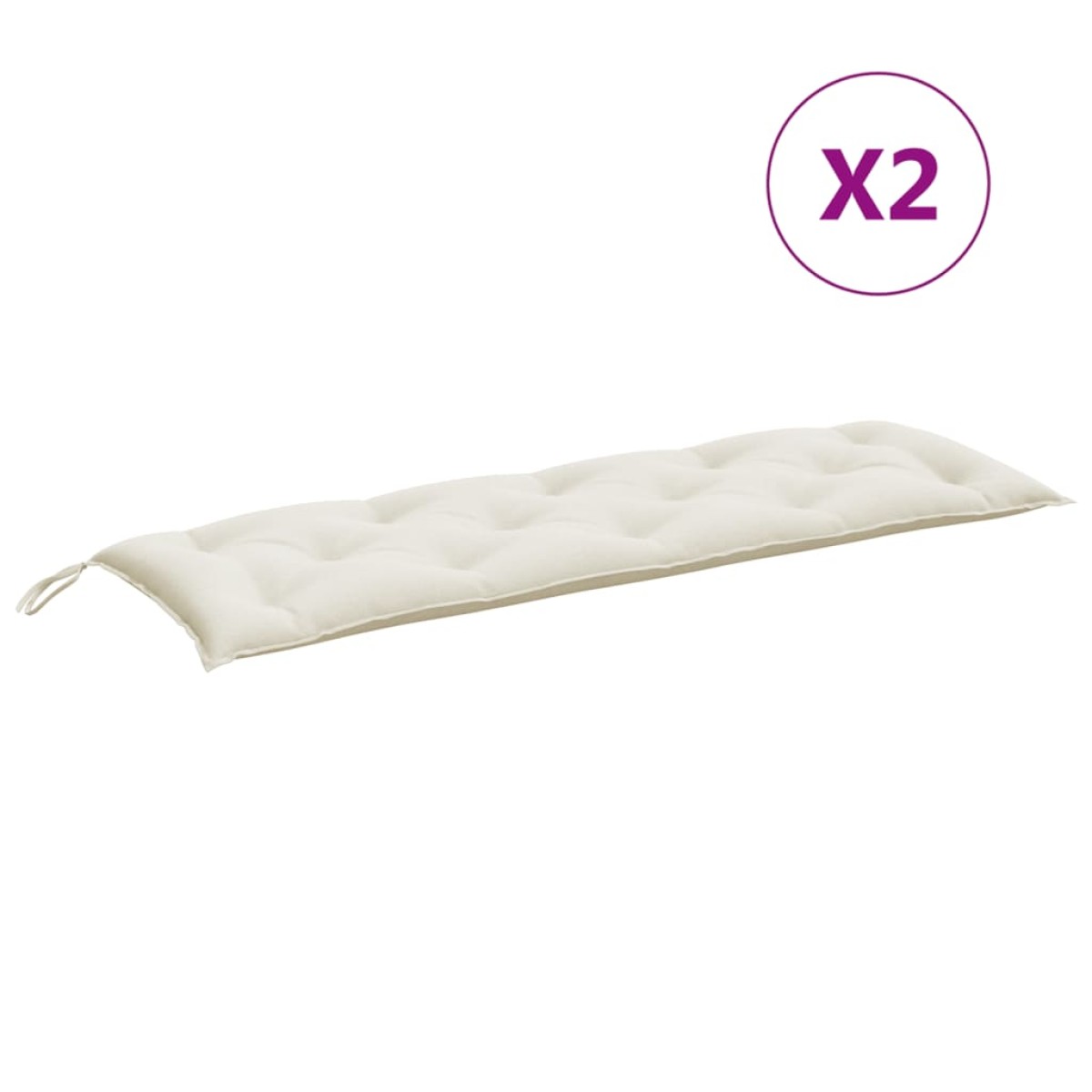 vidaXL Μαξιλάρι Πάγκου Κήπου Κρεμ Μελανζέ 150x50x7 εκ. Ύφασμα