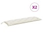 vidaXL Μαξιλάρι Πάγκου Κήπου Κρεμ Μελανζέ 150x50x7 εκ. Ύφασμα