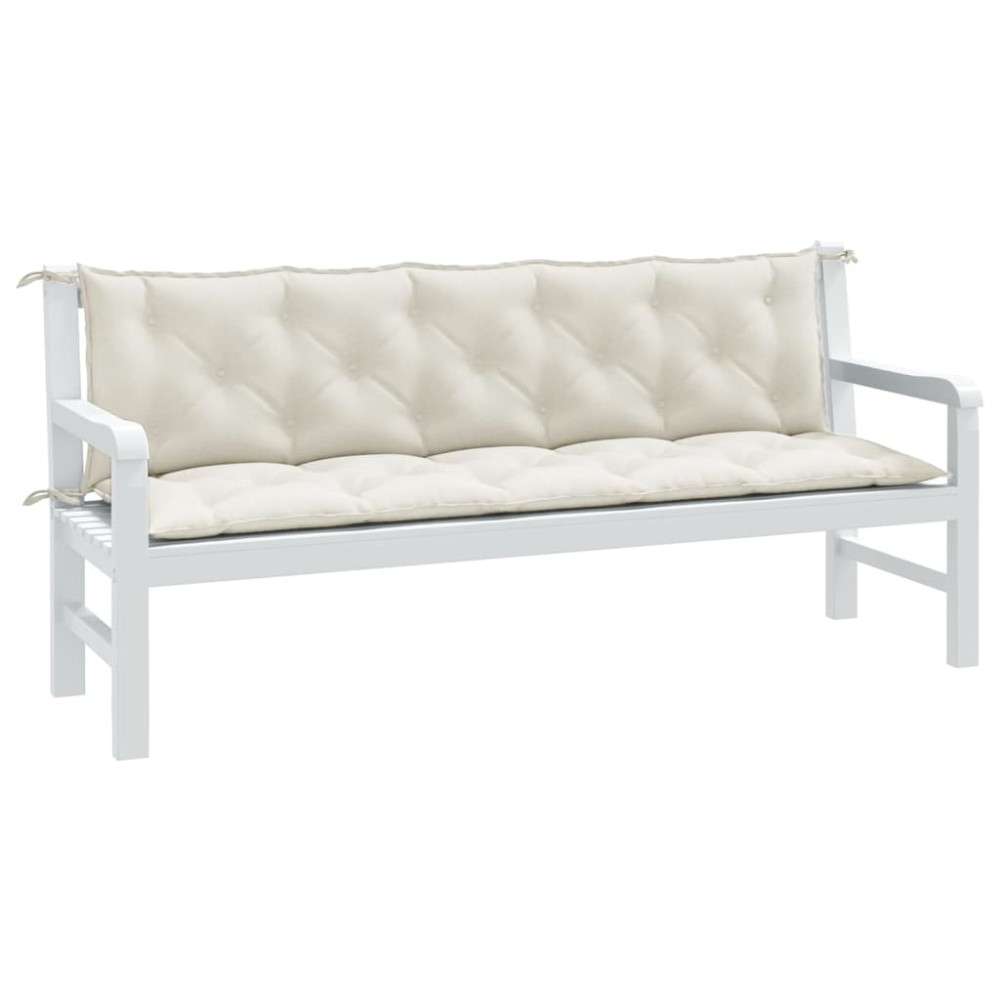 vidaXL Μαξιλάρι Πάγκου Κήπου Κρεμ Μελανζέ 180x50x7 εκ. Ύφασμα